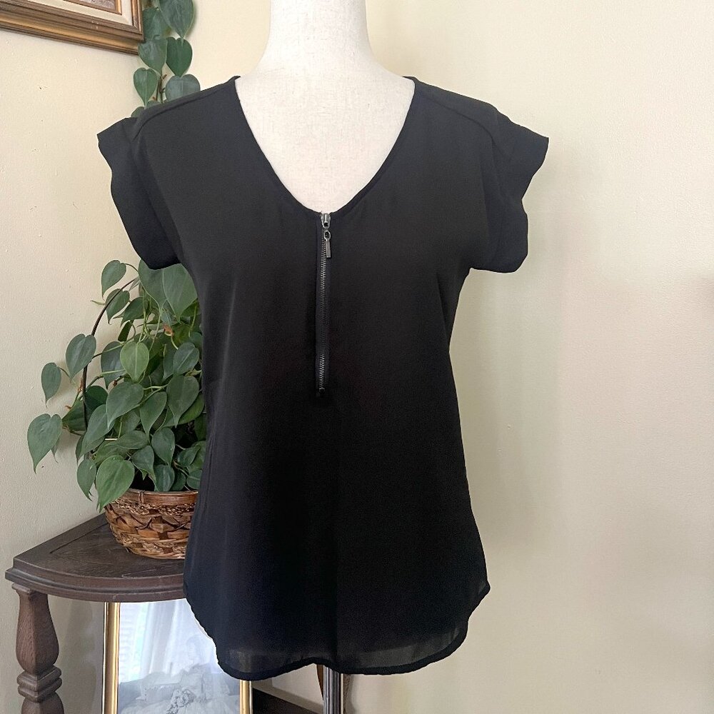 My Michelle Semi-Sheer Black Top sz XS